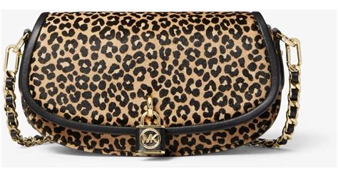 michael kors with braided trim|Mila Small Leopard Print Calf Hair Shoulder Bag .